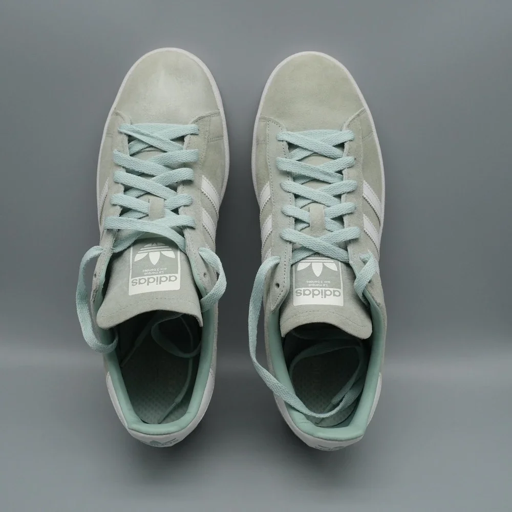 Adidas Campus Mens 11.5 Ash Green White Suede Sneakers DB0982